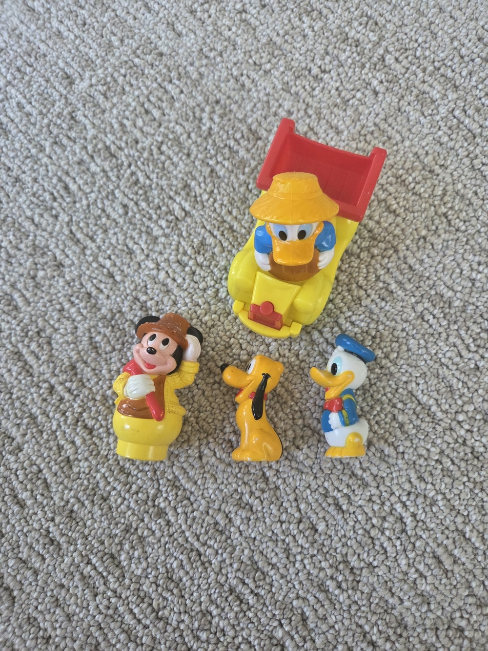 Vintage Disney Arco Mickey Mouse, Donald Duck, and Pluto Toy Set